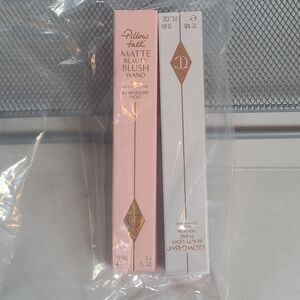 Charlotte Tilbury Pillow Talk Matte Beauty Blush/Highlighter Wand Glowgasm Set